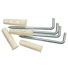 Саморезы, шурупы шуруп-крюк L-образный 3,9х40мм с универ. дюбелем 6x25мм 6шт ЕВРОПАРТНЕР