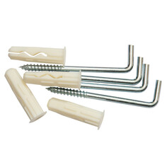 Саморезы, шурупы шуруп-крюк L-образный 4,9х50мм с универс. дюбелем 8x32мм 4шт ЕВРОПАРТНЕР