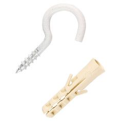 Саморезы, шурупы шуруп-полукольцо 3,9х40мм белый с дюбелем 2шт ЕВРОПАРТНЕР