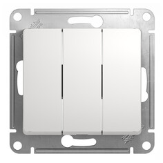 Выключатели встраиваемые выключатель 3-клавишный SCHNEIDER ELECTRIC Glossa, белый