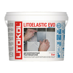 Клеи для плитки керамической и керамогранита клей для плитки LITOKOL LITOELASTIC EVO 5 кг белый, арт. L0484140002