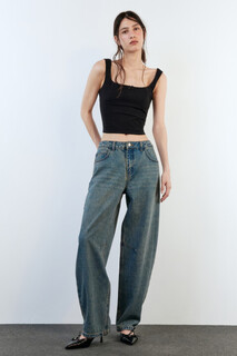 брюки джинсовые женские Джинсы baggy fit с низкой посадкой Befree