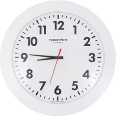 Часы настенные Troykatime Эконом круглые пластик цвет белый бесшумные ø30.5 см