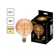 Лампа светодиодная Gauss Filament Carat E27 4 Вт 380 Лм свет тёплый белый