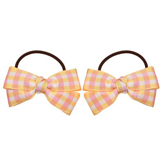 Резинка для волос с желтым бантиком в клетку, 2 шт Tais детская