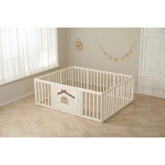 Манежи Манеж UNIX Kids Большой детский игровой манеж UNIX Kids Classic Tree House 150 x 180 Camel