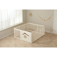 Манежи Манеж UNIX Kids Большой детский игровой манеж UNIX Kids Classic Tree House 150 x 130 Camel