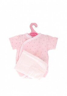 Одежда для куклы Munecas Dolls Antonio Juan 40 - 45 см, боди розовое со звездами, подгузник / памперс