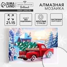 Новогодняя алмазная мозаика с частичным заполнением Школа талантов