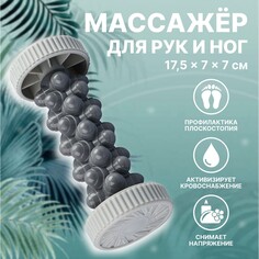 Массажер для рук и ног, роликовый, 17,5 × 7 × 7 см, цвет серый Onlitop