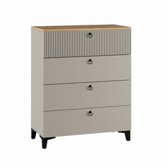 Комод с 4мя ящиками ника, 800х410х916, кашемир/дуб/бежевый мдф NO Brand