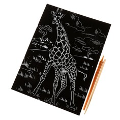 Гравюра МУЛЬТИ АРТ SCRATCHART-GOLD-GIRAFFE1