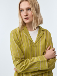 Рубашка в полоску из смесового льна