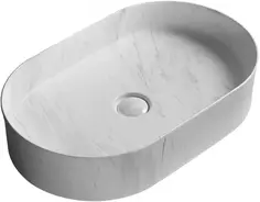 Раковина-чаша Cerutti Spa CR0055B MMW1 50x35 см, накладная, белый мрамор
