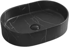 Раковина-чаша Cerutti Spa CR0055B MMB1 50x35 см, накладная, черный мрамор