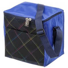 Термосумка 8 л, 18х22х27 см, 12, полиэстер, алюминий, синяя, с ромбами, UV-006/3