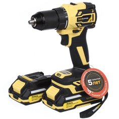 Дрель аккум, Hanskonner PLATINUM HCD2065BLC, 18В, 1BatterySystem, 65Нм, 2х2Ач, 13мм, кейс HS