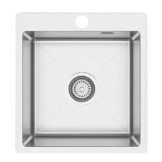 Мойка кухонная врезная, Ukinox, Практика, 450х500х200 мм, комплект: мойка+выпуск+крепежи 8 штук, PRB450.500 -GT10C 0CW & S