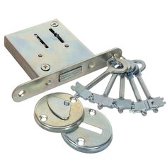 Замок врезной Омега, ЗВ8-4, 00-00000414, без ручки, сувальдный, хром Omega