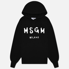 Женская толстовка MSGM MSGM Milano Logo Brushed Hoodie, цвет чёрный