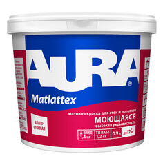 Краски для стен и потолков краска в/д AURA Mattlatex моющаяся 0,9л белая, арт.4607003919917