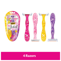 Станки для бритья одноразовые станок для бритья BIC Miss Soleil Color Collection 4шт одноразовый женский