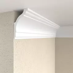 Плинтус для натяжных потолков экструдированный полистирол Inspire 08018А белый 40х70х2000 мм