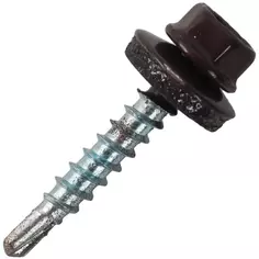 Саморезы кровельные по дереву с пресс-шайбой Standers RAL8017 4.8х29 110 шт.