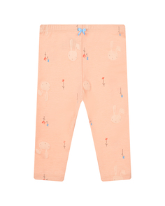 Леггинсы персикового цвета с принтом &quot;зайцы&quot; Sanetta Kidswear