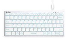 Клавиатура A4Tech Fstyler FX61 белый/синий USB slim Multimedia LED (1787688)