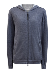 Толстовка Travelwear из хлопка и шелка с мерцающей отделкой Brunello Cucinelli