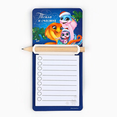 Магнит с блоком для записи и карандашом Зимнее волшебство