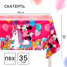 Скатерть 120х180 см, 35 мкр, минни маус и единорог Disney