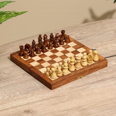 Игра настольная 2в1 (шахматы + бэкгэммон), доска 20х20 см, дерево шишам NO Brand
