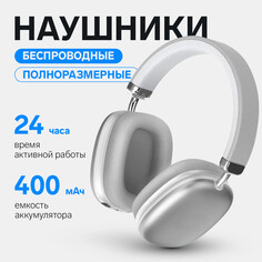 Наушники беспроводные rx-8 полноразмерные, микрофон, bt5.3, aux, 400мач, серебристые NO Brand