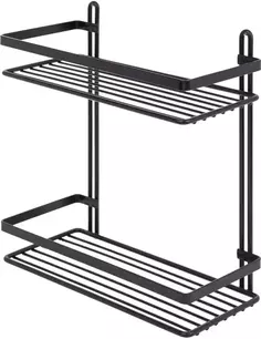 Полка для ванной Tekno-tel ES067B 25 см, двойная, черный матовый