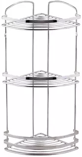 Полка для ванной Tekno-tel BK083SSM 20x20 см, угловая, тройная, нержавеющая сталь