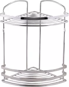 Полка для ванной Tekno-tel BK082SSM 20x20 см, угловая, двойная, нержавеющая сталь