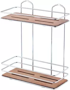Полка для ванной Tekno-tel BK076 30 см, двойная, хром