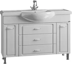 Тумба с раковиной белый глянец 121 см Санта Монарх 700106 + CLASSIC120 Santa