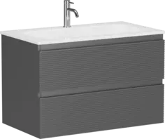 Тумба под раковину Sancos Folk FL80GS 79 см, подвесная, темно-серый матовый