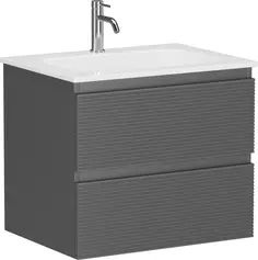 Тумба под раковину Sancos Folk FL60GS 59 см, подвесная, темно-серый матовый