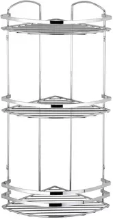Полка для ванной Tekno-tel LM009SSM 24x24 см, угловая, тройная, нержавеющая сталь