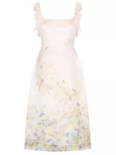 Платье из шелка и льна Zimmermann