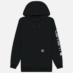 Мужская толстовка Carhartt Loose Fit Midweight Logo Sleeve Graphic Hoodie, цвет чёрный