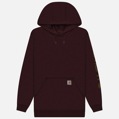 Мужская толстовка Carhartt Loose Fit Midweight Logo Sleeve Graphic Hoodie, цвет бордовый