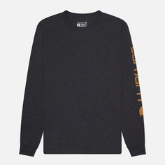 Мужской лонгслив Carhartt Relaxed Fit Heavyweight Logo Sleeve Graphic, цвет серый