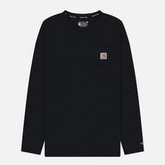 Мужской лонгслив Carhartt Force Relaxed Fit Midweight Pocket, цвет чёрный
