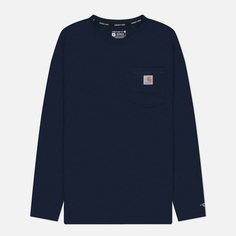 Мужской лонгслив Carhartt Force Relaxed Fit Midweight Pocket, цвет синий