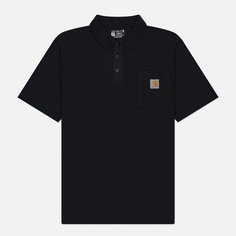 Мужское поло Carhartt Loose Fit Midweight Pocket, цвет чёрный